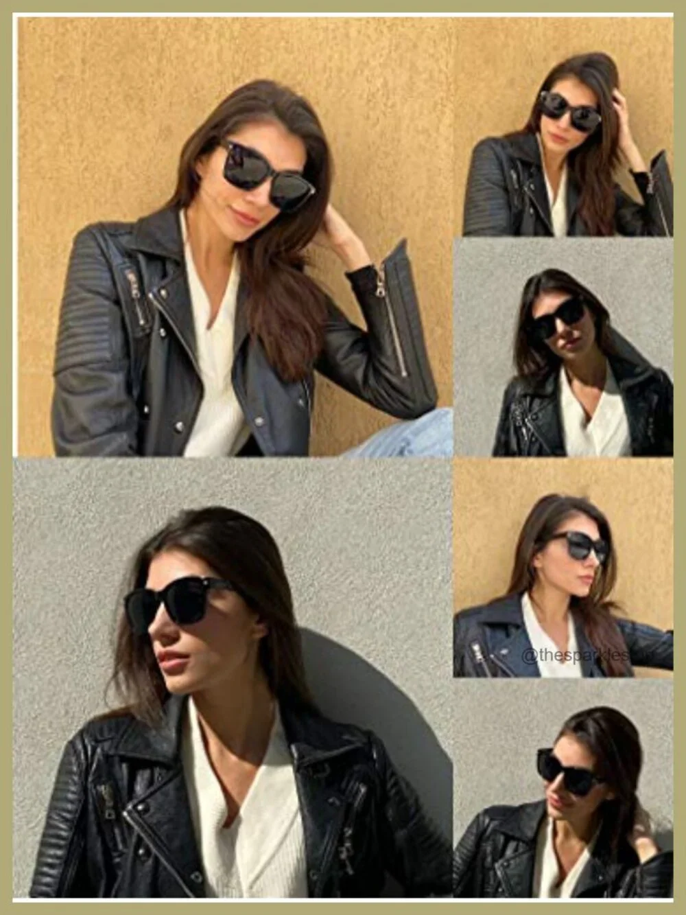Vintage Oversized Square Sunglasses Women UV400 Non-Polarized Plastic Frame